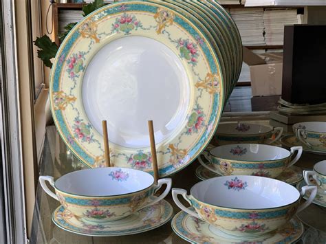 22pc Antique Royal Worcester Dinnerware Set Hand Painted Etsy