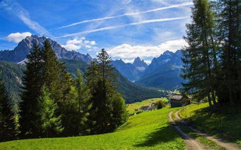 Nature Landscape Mountain Alps Valley Path Forest