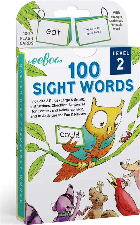 100 Sight Words Level 2 Literacy Flash Cards Imagination Toys