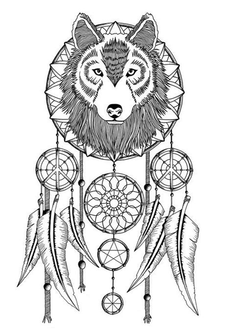 Wolf Dream Catcher Mandala Coloring Pages Coloring Pages