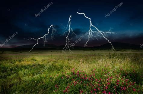 Thunderstorm With Lightning Stock Photo By ©klagyivik 46539027