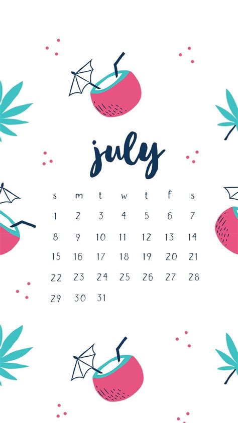 Hello July 2018 Iphone Calendar Wallpapers Calendar Wallpaper Iphone