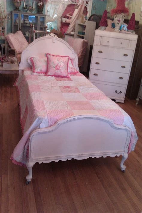 Antique Chic Pink Twin Bed Frame Shabby Distressed Cottage Etsy