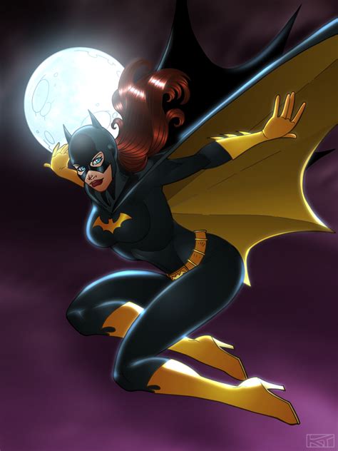 Batgirl In Flight Coloured By Reverendtrigster On Deviantart