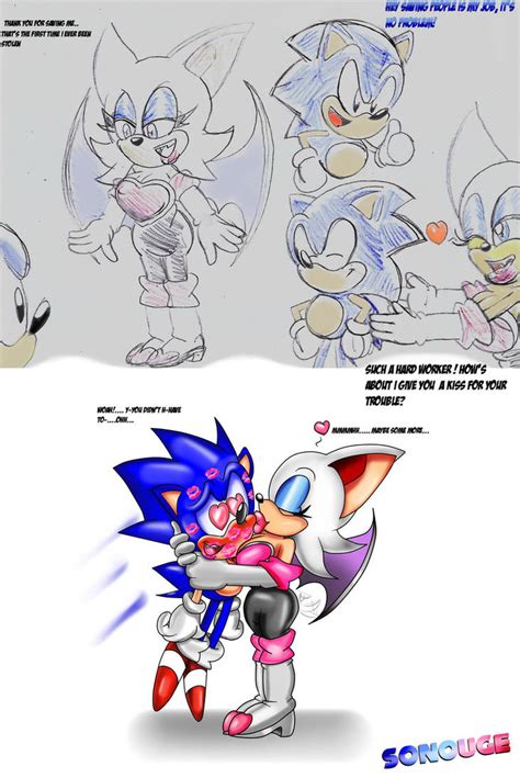 Rogue X Sonic Kiss Sonouge Valentines Speical By Classicsonicsatam On