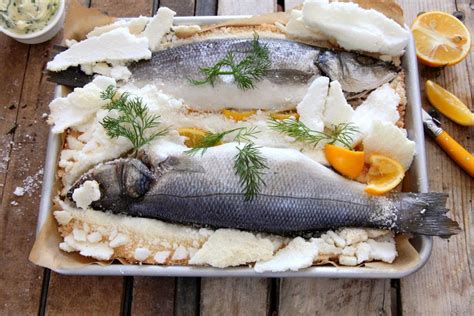 Recipe For Whole Mediterranean Sea Bass Baked In A Salt Crust The Boston Globe