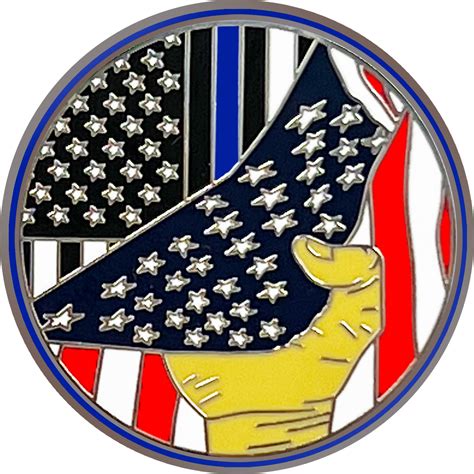 Pbx 002 I Thin Blue Line American Flag Police Lapel Pin Hand Pulling D Americasfrontline