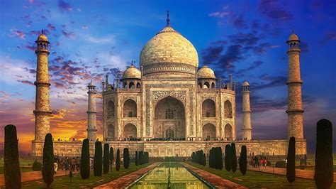 Hd Wallpaper Castle Taj Mahal Agra India Historic Site Landmark