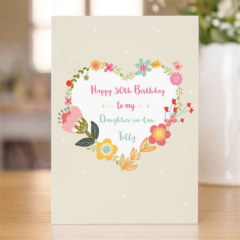 Personalised Happy Birthday Daughter In Law Card By