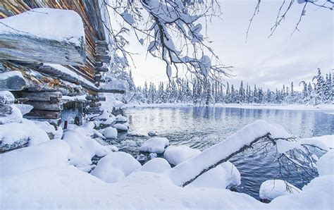 Wallpaper Lapland Region Finland Nature Winter Snow Lake Snow Lake