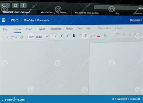 New Microsoft Office Word Online Document Editorial Stock Image Image
