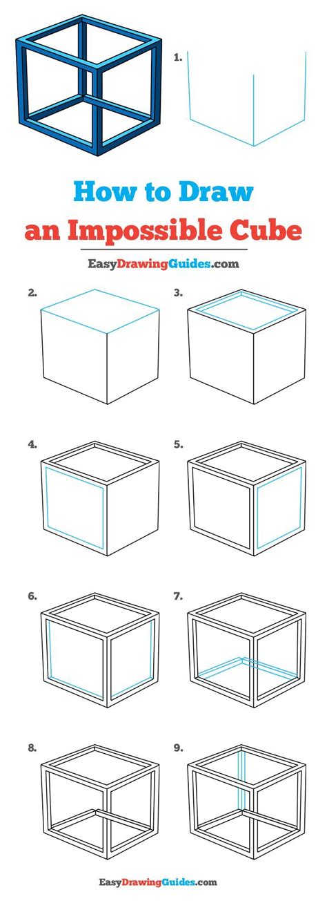 In this very easy one on one tutorial for kids, you can see how to make this amazing 3d effect drawing with just a pencil and a. How to Draw an Impossible Cube | Illusion drawings, 3d ...