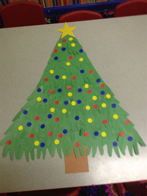 Handprint Christmas Tree My Kids And I Made This Handprint