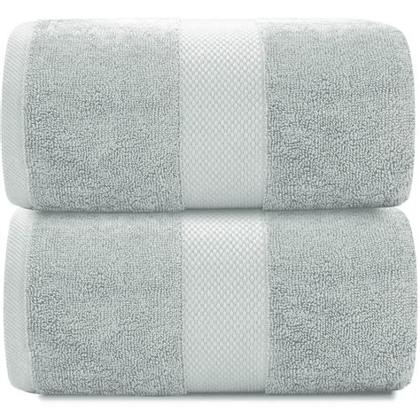 Luxury Bath Sheet Towels Extra Large 35x70 Inch 2 Pack Silver