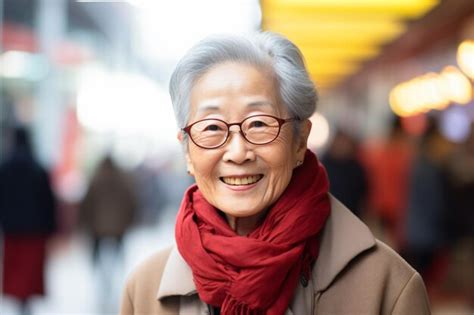 Premium Ai Image A Woman With Glasses And A Red Scarf