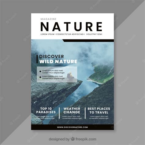 Premium Vector Nature Magazine Cover Template