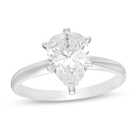 1 12 Ct Certified Pear Shaped Diamond Solitaire Engagement Ring In