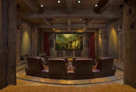 Bridger Canyon Residence Rustic Home Theater Other By Locati