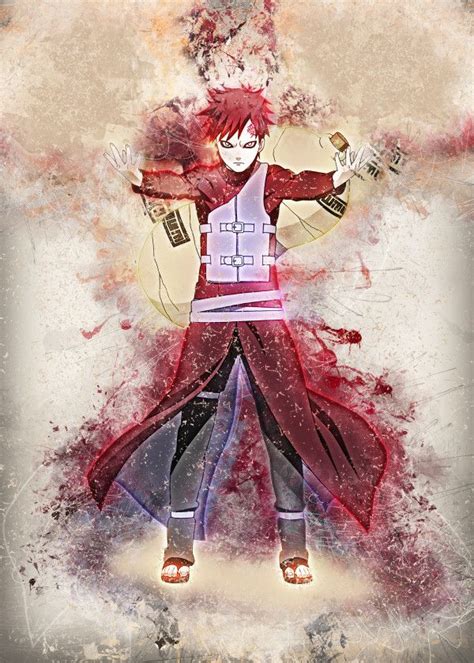 Displate Poster Gaara Of The Sand Gaara Sand Naruto Anime Manga