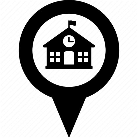 Address Circle Destination Map Pin School Icon Download On