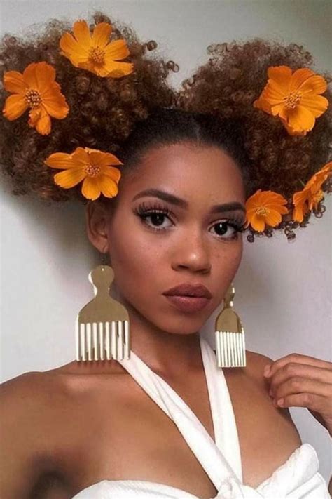 15 times naturalistas looked drop dead gorgeous with flowers in their hair natural hair styles