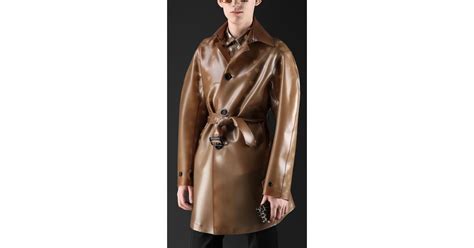 Burberry Translucent Rubber Trench Coat In Camel Brown For Men Lyst Uk