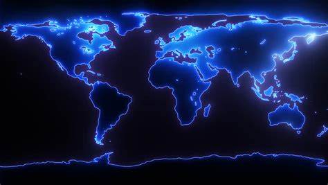 Lights Go Around World Map Stock Footage Video 100 Royalty Free