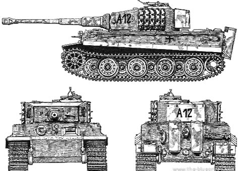 Tank Sdkfz 181 Pzkfw Vi Tiger I Ausfe Drawings Dimensions