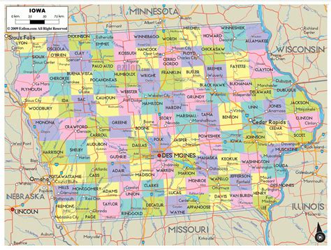 Printable Map Of Iowa Adams Printable Map