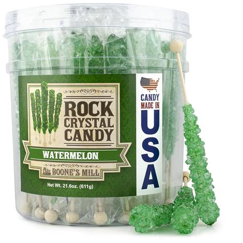 Boones Mill Rock Crystal Candy Sticks Green