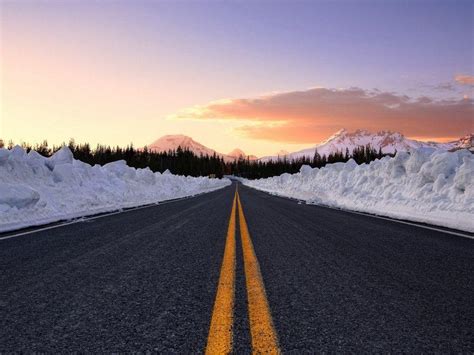 Snowy Road Wallpapers Top Free Snowy Road Backgrounds Wallpaperaccess