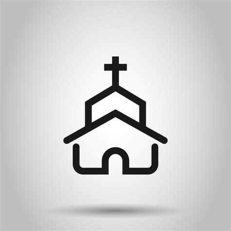 Premium Vector Church Icon In Flat Style Chapel Vector Illustration