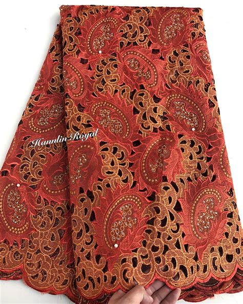 5 Yards Handcut African Lace Fabric Beautiful Nigeria Garment Sewing