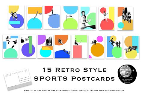 Set Of 15 Retro Sports Postcards Great For Scrapbooking Etsy