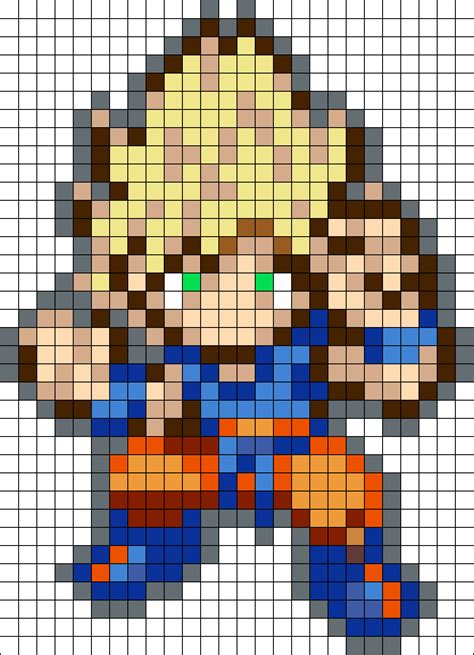 Super Saiyan Goku Kandi Pattern Pixel Art Pattern Pixel Art