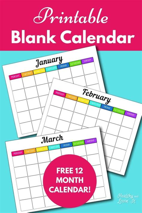 Free Printable Monthly Schedule Template Two Cute Designs