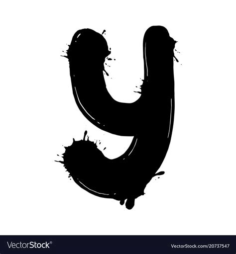Blot Letter Y Black And White Royalty Free Vector Image