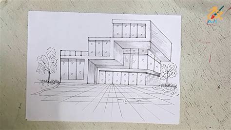 Architectural Drawing How To Make 3d Building Very Easy By Hand
