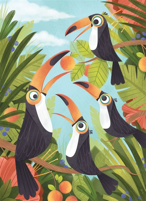 Toucans! on Behance | Toucan illustration, Animal drawings, Toucan art