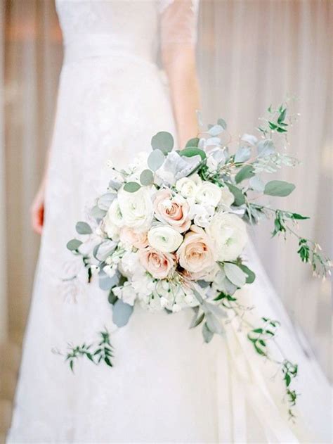 5 most pretty white and eucalyptus bouquet for your wedding ranunculus wedding bouquet spring