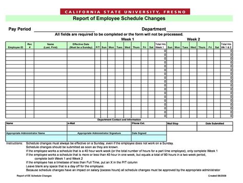 Employee Weekly Schedule Template Excel Database