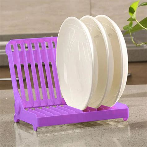 Siaonvr Foldable Dish Plate Drying Rack Organizer Drainer Plastic