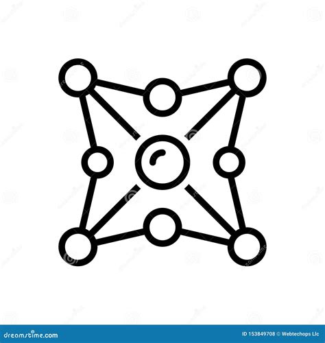 Black Line Icon For Networking Network And Organization Stock Vector