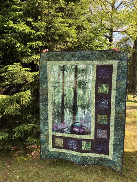 Peaceful Forest Quilt Wallhanging Forest Quilt Panel Quilt