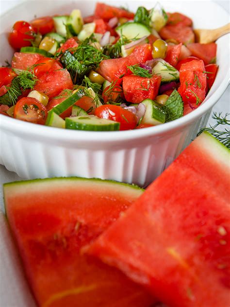 Watermelon And Tomato Salad Healthy Food