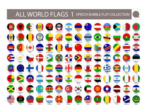 Vector Set Of All World Countries Flags Sovereign States Dependent