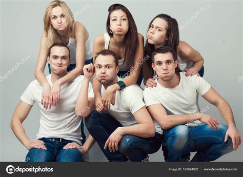 Choose from a curated selection of funny photos. Happy together concept. Group portrait of funny healthy ...