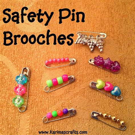Karimas Crafts Safety Pin Brooches Tutorial