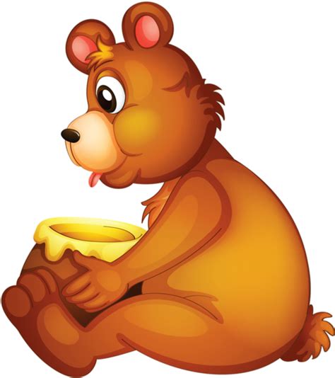 Honey Clipart A Bear Eating Honey Bear Honey Cartoon Png Download Large Size Png Image