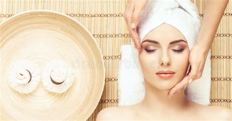 Beautiful Young And Healthy Woman In Spa Salon On Bamboo Mat S Stock Image Image Of Bamboo